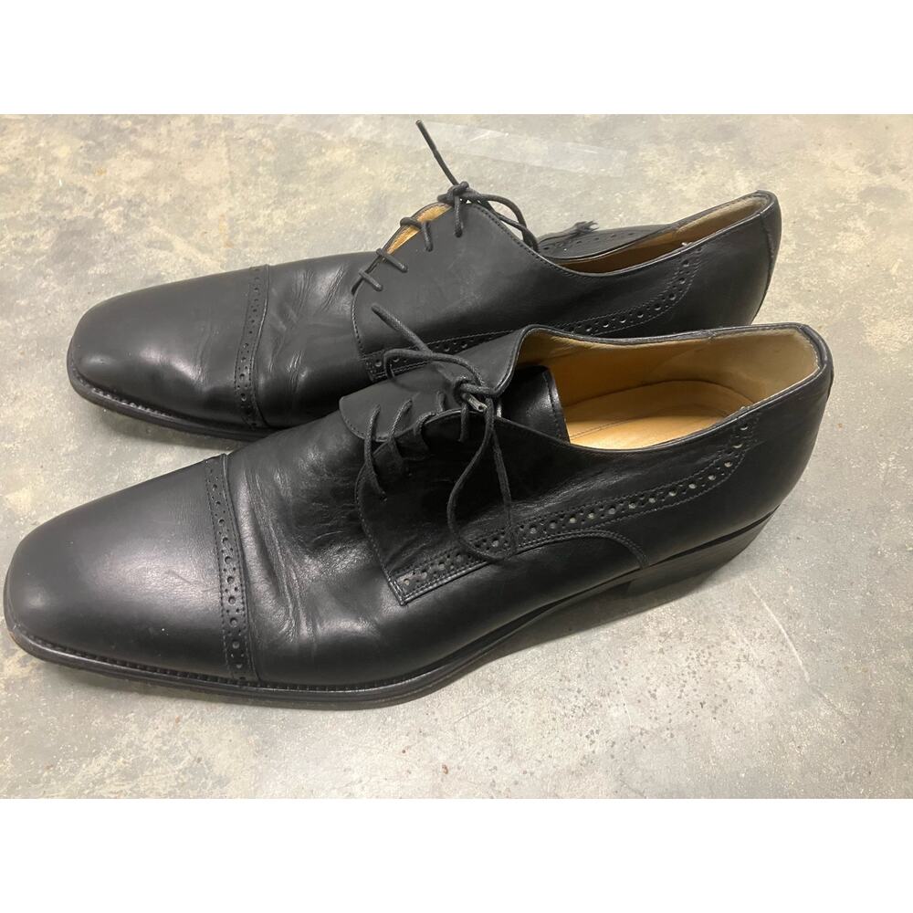 Johnston & Murphy Black 10M, Made in Italy, Oxfords, Dress Shoes,‎ Mens, Cap Toe